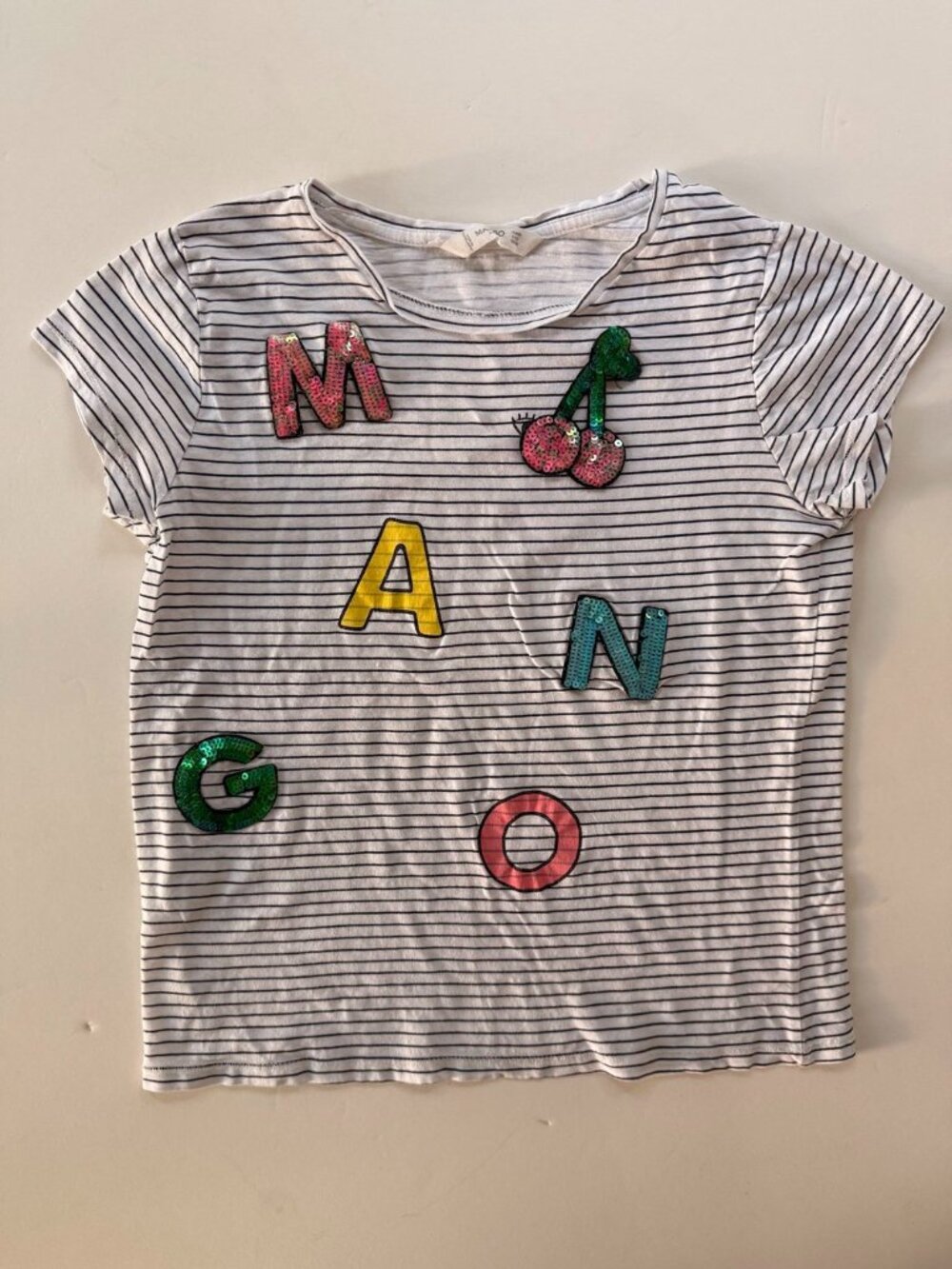 Mango Sequin Lettered T-shirt